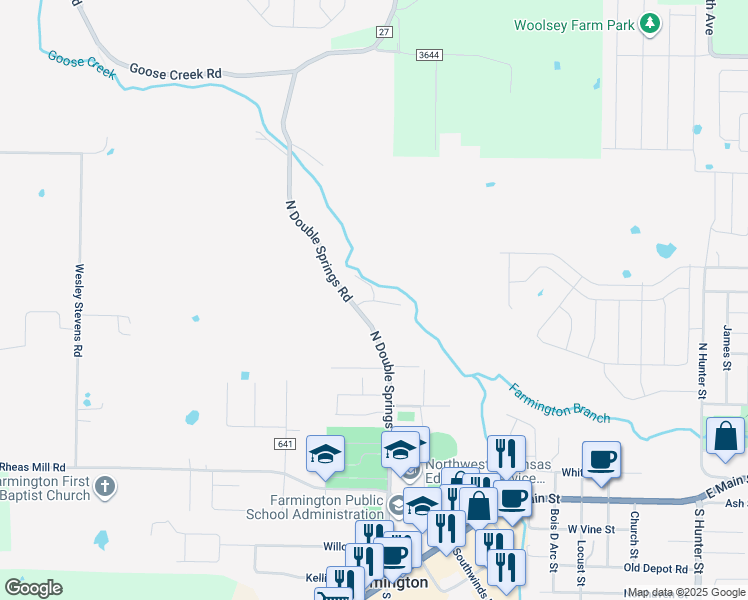 map of restaurants, bars, coffee shops, grocery stores, and more near 300 Nature Lane in Farmington