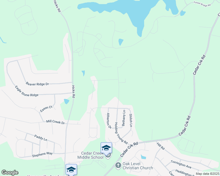 map of restaurants, bars, coffee shops, grocery stores, and more near 264 Holding-Young Road in Youngsville