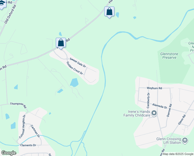 map of restaurants, bars, coffee shops, grocery stores, and more near 704 Glade Aster Drive in Durham