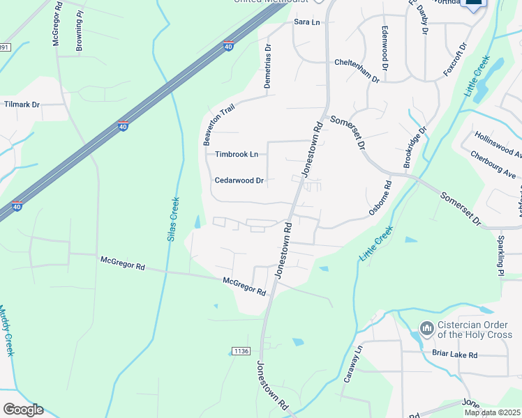 map of restaurants, bars, coffee shops, grocery stores, and more near 1232 Beaverton Trail in Winston-Salem