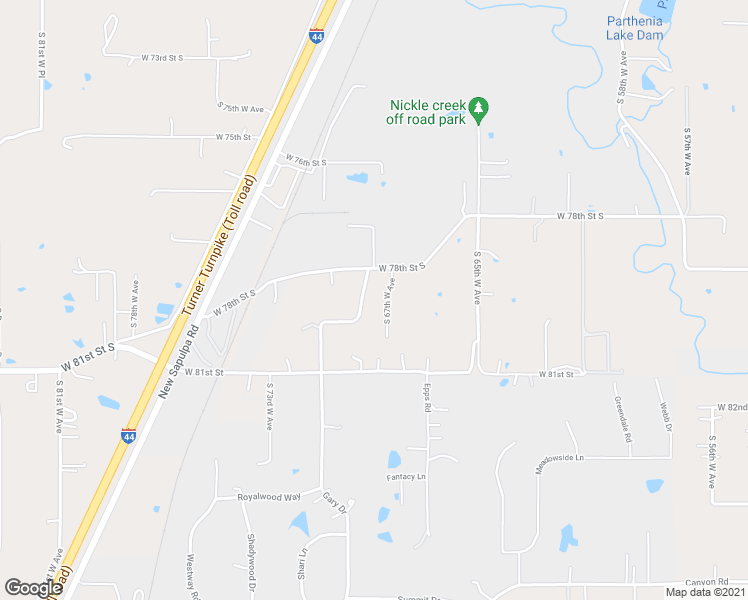 map of restaurants, bars, coffee shops, grocery stores, and more near 7827 Marilyn Lane in Tulsa