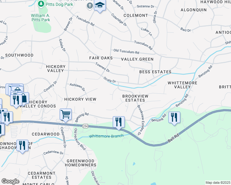 map of restaurants, bars, coffee shops, grocery stores, and more near 565 Brookview Estates Drive in Nashville