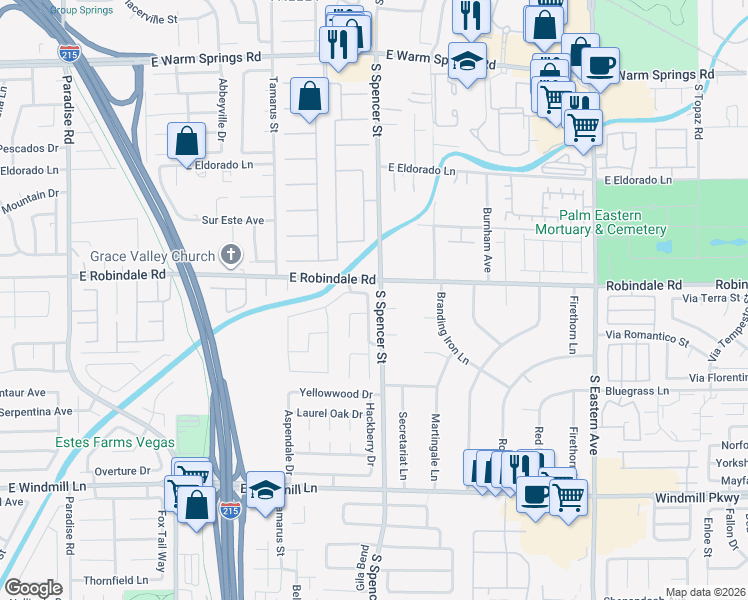 map of restaurants, bars, coffee shops, grocery stores, and more near 7724 Clearwood Avenue in Las Vegas