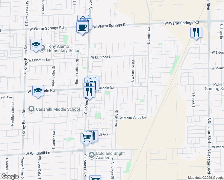 map of restaurants, bars, coffee shops, grocery stores, and more near 5854 Willow Trace Avenue in Las Vegas
