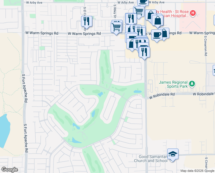 map of restaurants, bars, coffee shops, grocery stores, and more near 146 Short Grass Avenue in Las Vegas