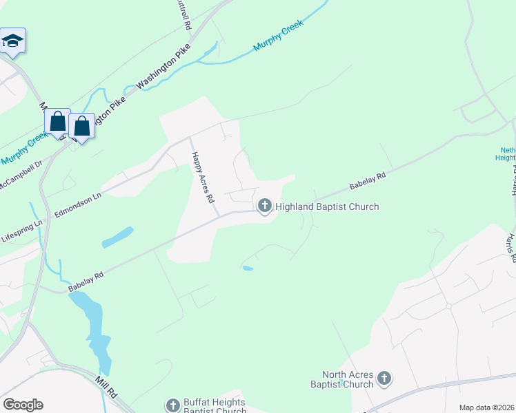 map of restaurants, bars, coffee shops, grocery stores, and more near 3511 Duck Pond Way in Knoxville