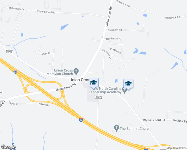 map of restaurants, bars, coffee shops, grocery stores, and more near 4320 Pinewood Terrace in Kernersville