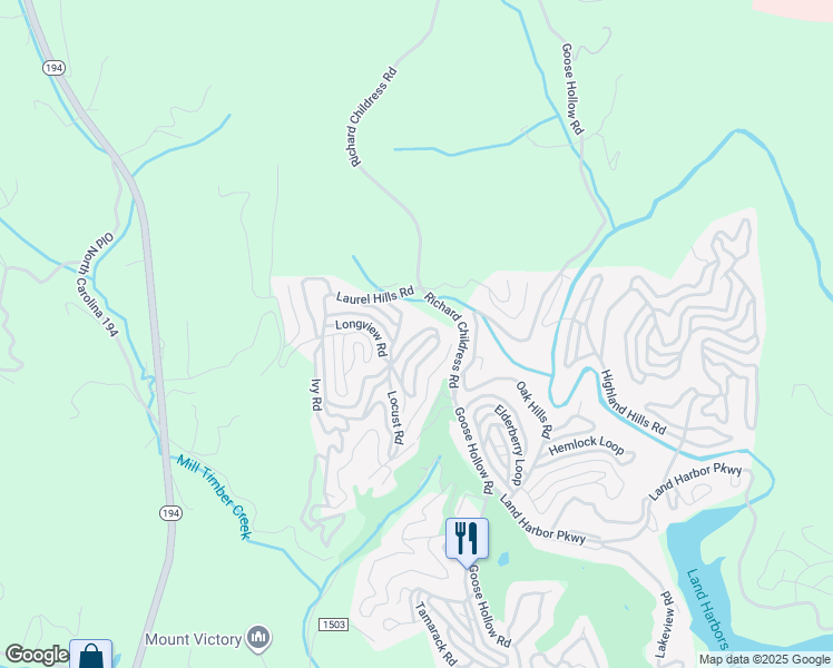 map of restaurants, bars, coffee shops, grocery stores, and more near Windmill Ln in Newland