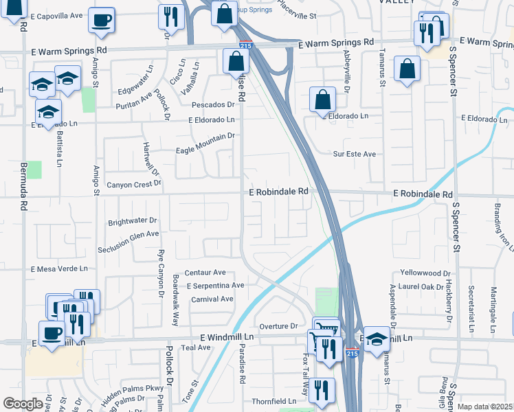 map of restaurants, bars, coffee shops, grocery stores, and more near 1041 Heather Lynnette Court in Las Vegas