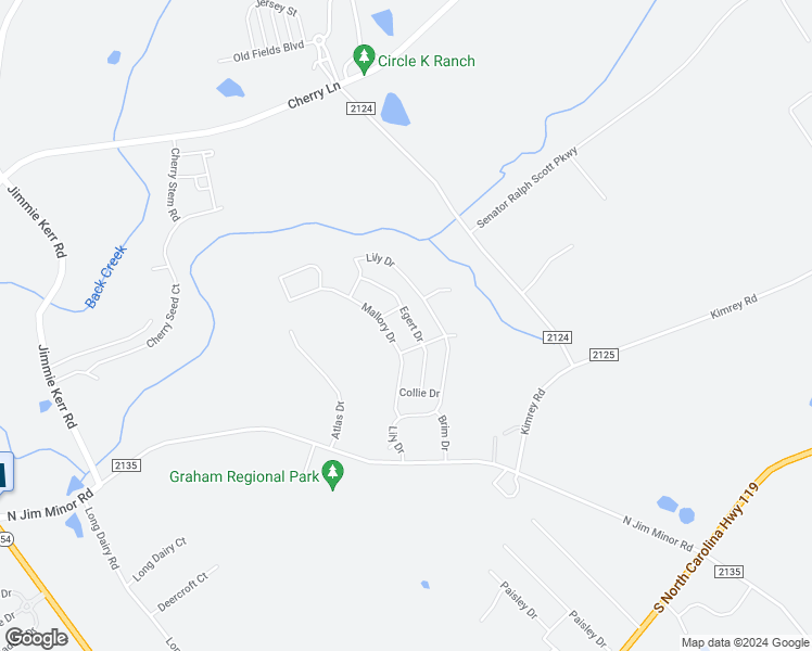 map of restaurants, bars, coffee shops, grocery stores, and more near 1911 Frost Drive in Haw River