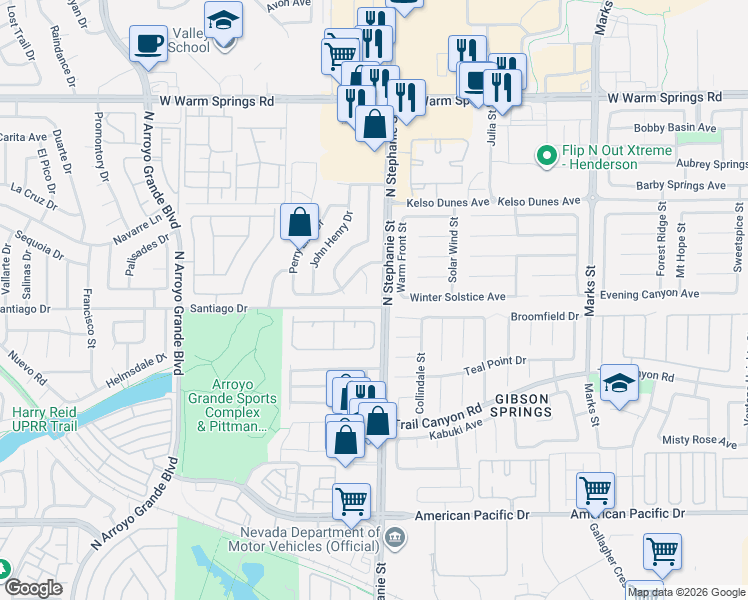 map of restaurants, bars, coffee shops, grocery stores, and more near 306 Carole Little Court in Henderson