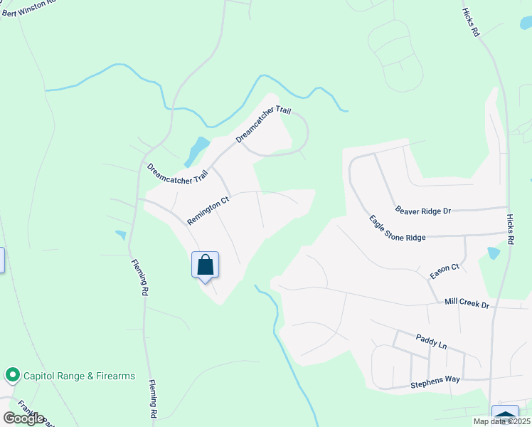 map of restaurants, bars, coffee shops, grocery stores, and more near 35 Winchester Court in Youngsville