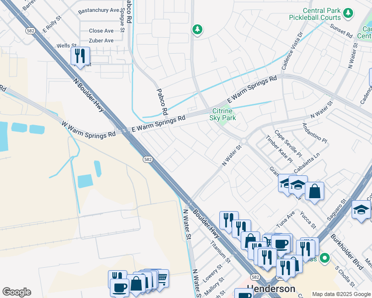 map of restaurants, bars, coffee shops, grocery stores, and more near 313 Taylor Street in Henderson