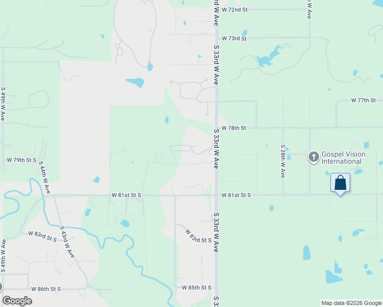 map of restaurants, bars, coffee shops, grocery stores, and more near 7902 South 33rd West Avenue in Tulsa