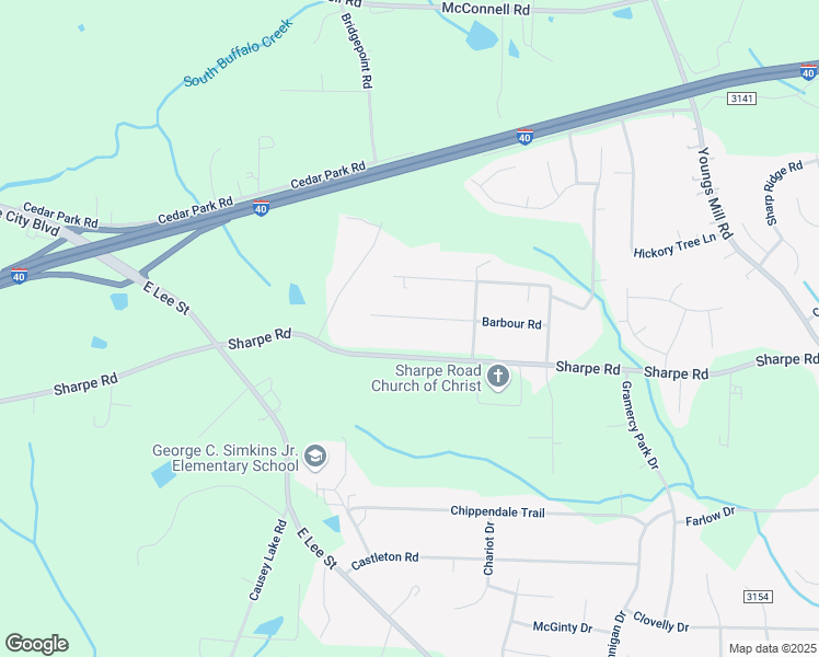 map of restaurants, bars, coffee shops, grocery stores, and more near 3512 Barbour Road in Greensboro