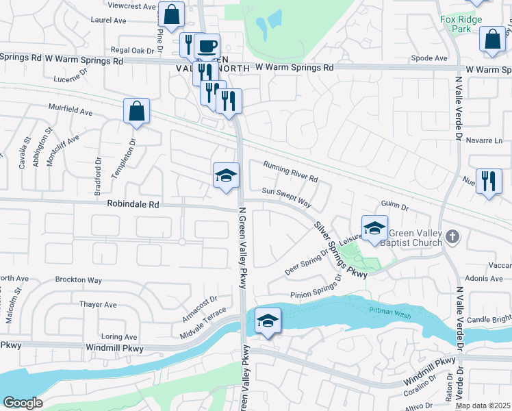map of restaurants, bars, coffee shops, grocery stores, and more near 2132 Inverness Drive in Henderson