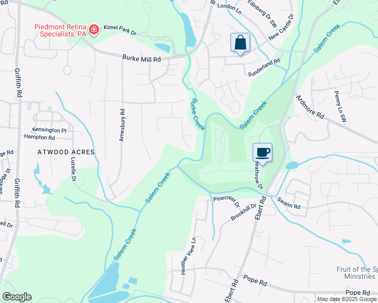 map of restaurants, bars, coffee shops, grocery stores, and more near 2699 Nantucket Drive in Winston-Salem