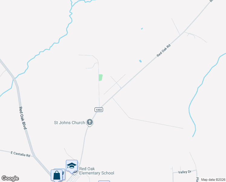 map of restaurants, bars, coffee shops, grocery stores, and more near 6301 Red Oak Road in Red Oak