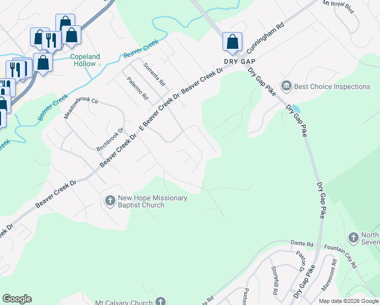 map of restaurants, bars, coffee shops, grocery stores, and more near 7022 Pelsor Lane in Knoxville