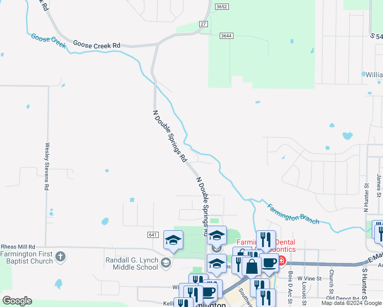 map of restaurants, bars, coffee shops, grocery stores, and more near 321 Nature Lane in Farmington