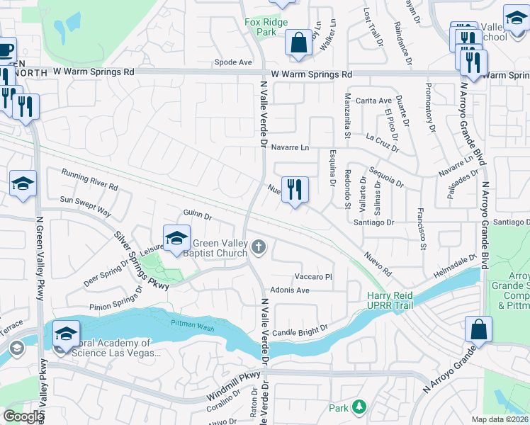 map of restaurants, bars, coffee shops, grocery stores, and more near 316 Quito Court in Henderson