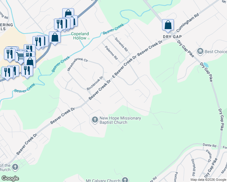 map of restaurants, bars, coffee shops, grocery stores, and more near 717 Iva Lane in Knoxville