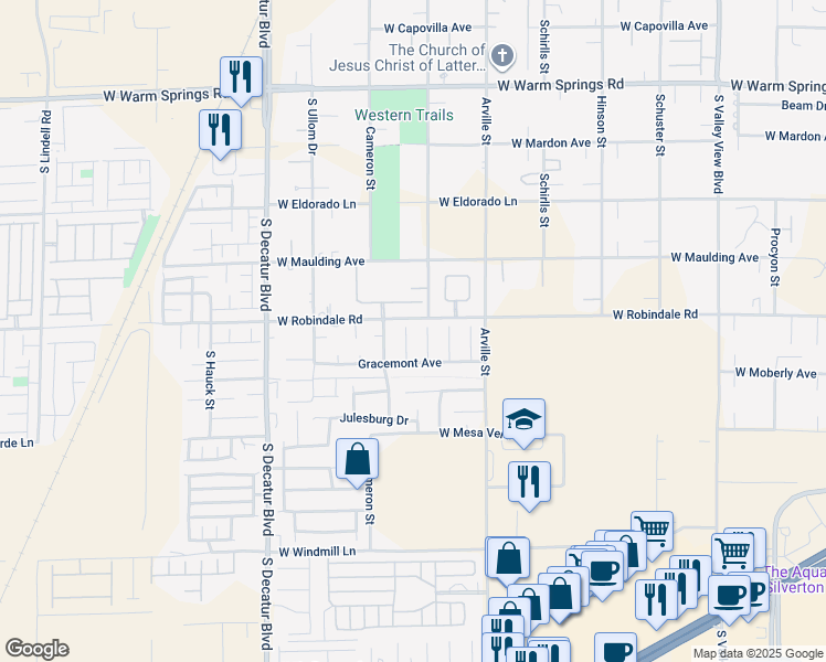 map of restaurants, bars, coffee shops, grocery stores, and more near 7716 Pacific Rim Court in Las Vegas