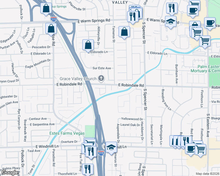 map of restaurants, bars, coffee shops, grocery stores, and more near 7735 Maggie Belle Court in Las Vegas