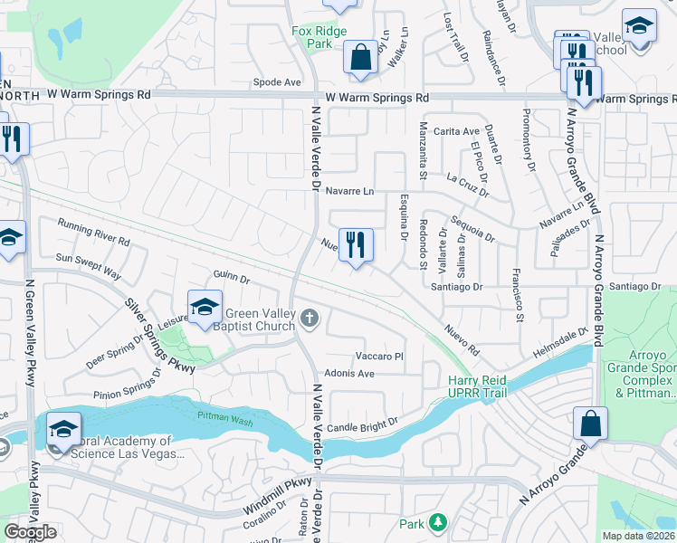 map of restaurants, bars, coffee shops, grocery stores, and more near 316 Quito Court in Henderson
