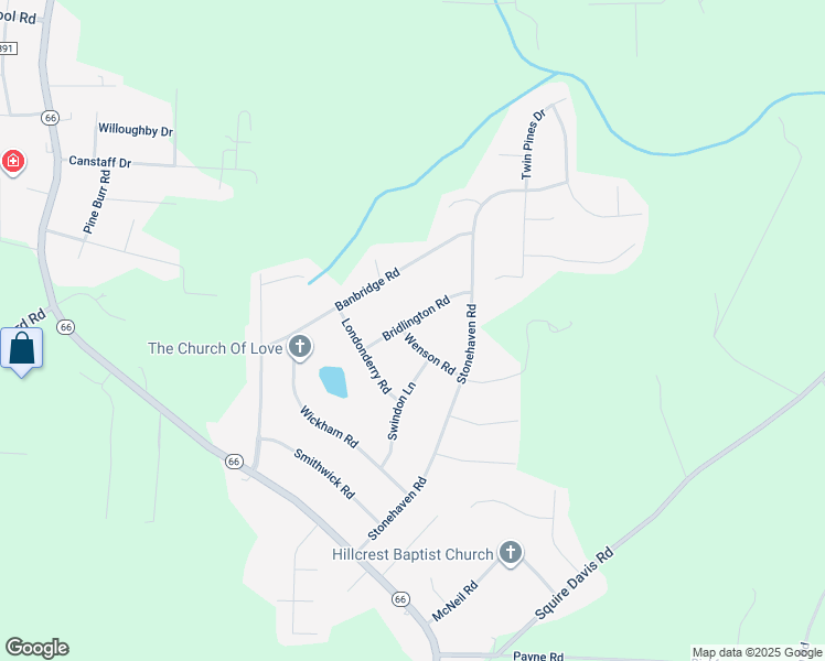 map of restaurants, bars, coffee shops, grocery stores, and more near 1622 Bridlington Road in Kernersville