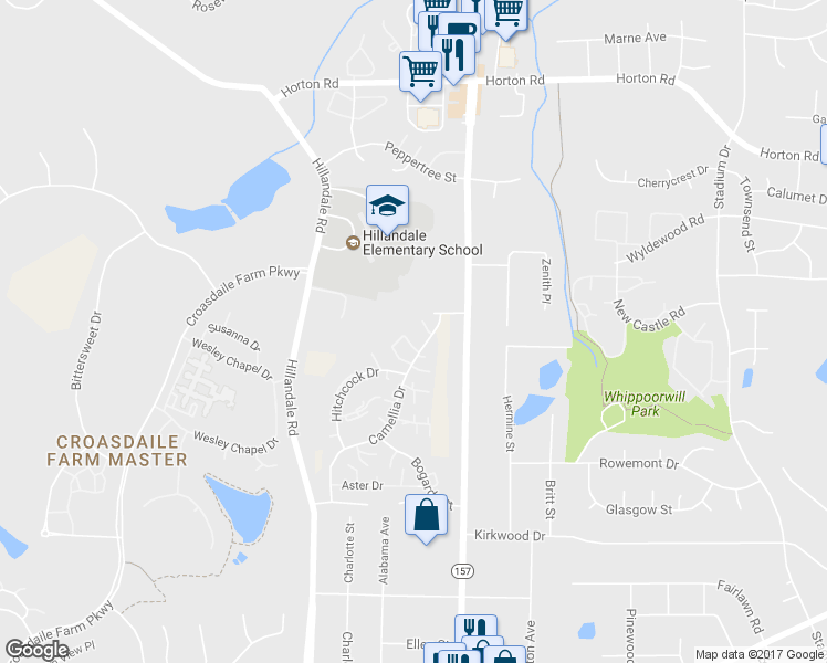 map of restaurants, bars, coffee shops, grocery stores, and more near 14 Justin Court in Durham