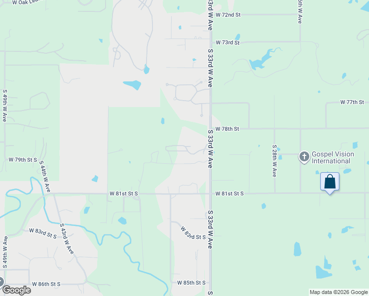 map of restaurants, bars, coffee shops, grocery stores, and more near 7902 South 33rd West Avenue in Tulsa
