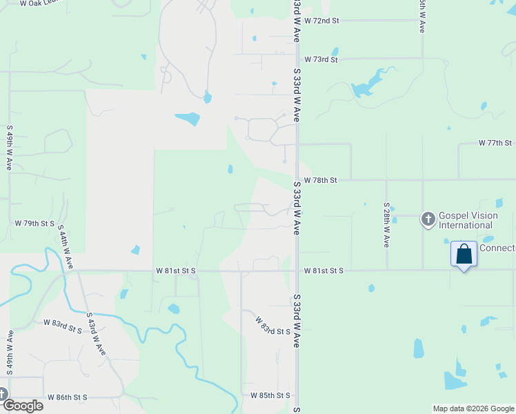 map of restaurants, bars, coffee shops, grocery stores, and more near 7902 South 33rd West Avenue in Tulsa