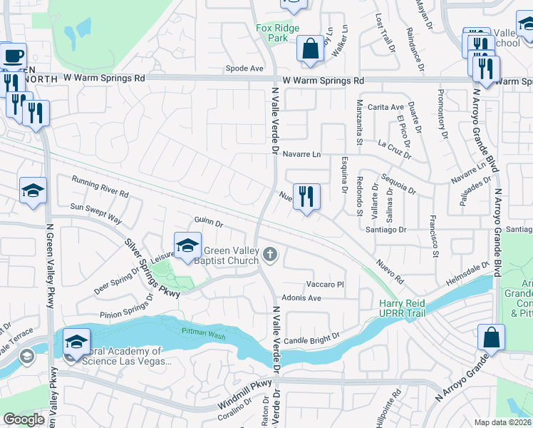 map of restaurants, bars, coffee shops, grocery stores, and more near 315 Oliveiro Court in Henderson