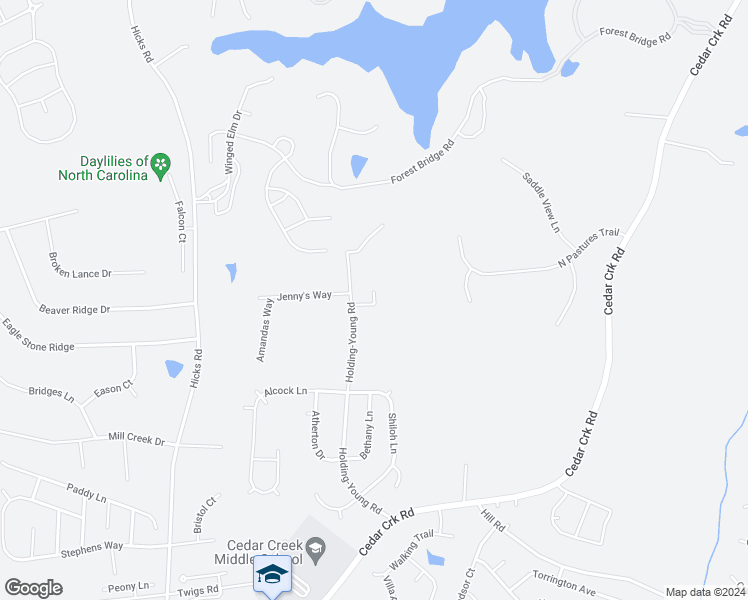 map of restaurants, bars, coffee shops, grocery stores, and more near 42 Lori's Way in Youngsville