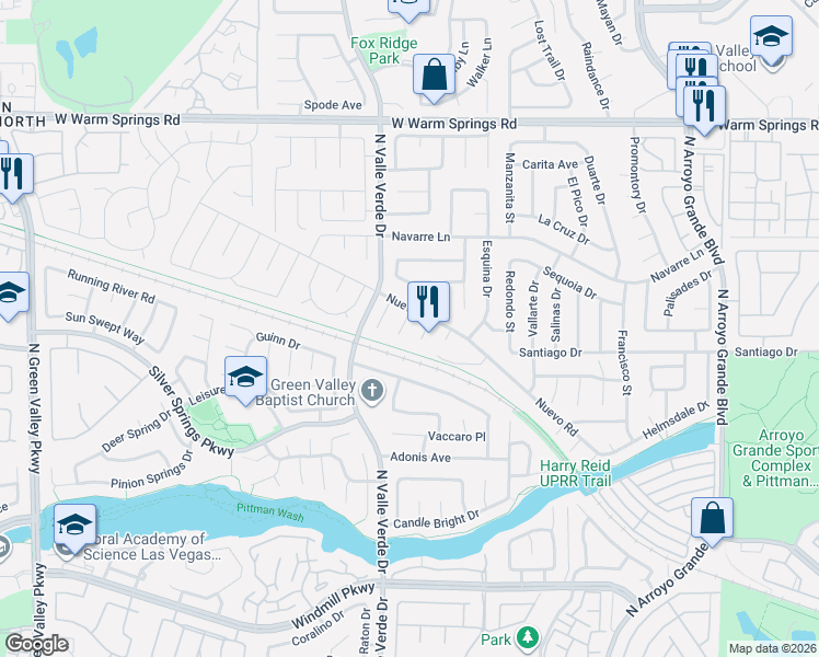 map of restaurants, bars, coffee shops, grocery stores, and more near 318 Quito Court in Henderson