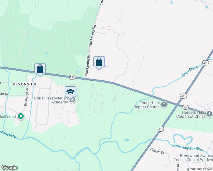 map of restaurants, bars, coffee shops, grocery stores, and more near 33 Middleboro Court in Nashville
