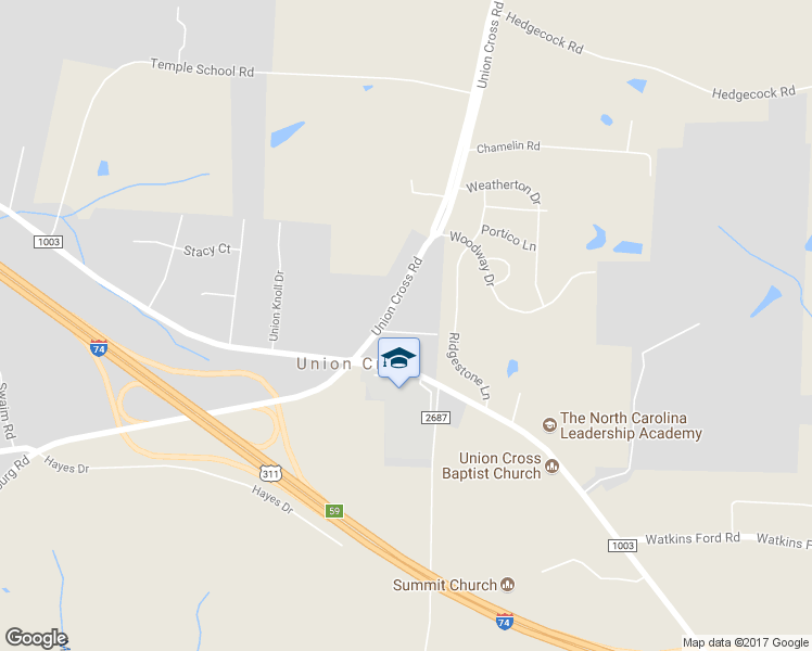 map of restaurants, bars, coffee shops, grocery stores, and more near 4317 Pinewood Terrace in Kernersville