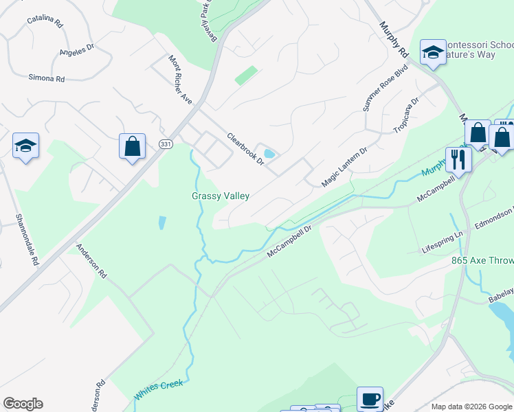 map of restaurants, bars, coffee shops, grocery stores, and more near 5735 Enchanted Lane in Knoxville