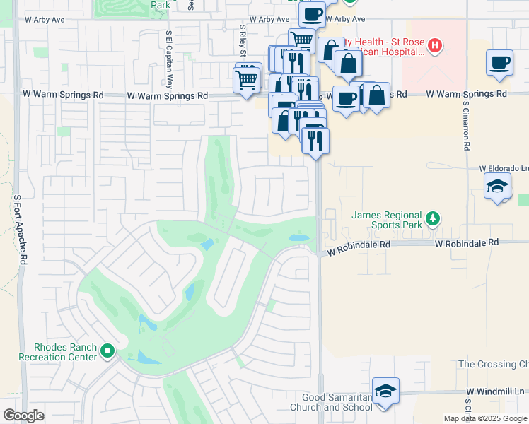 map of restaurants, bars, coffee shops, grocery stores, and more near 272 Arbor Garden Avenue in Las Vegas