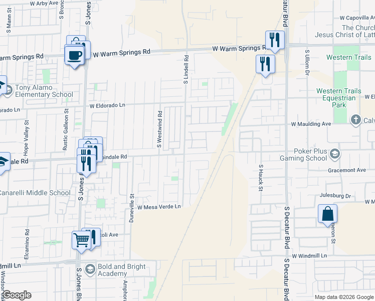 map of restaurants, bars, coffee shops, grocery stores, and more near 5497 Tinker Toy Avenue in Las Vegas