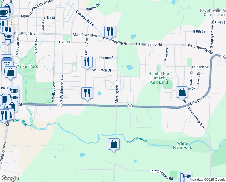 map of restaurants, bars, coffee shops, grocery stores, and more near 663 Chesapeake Way in Fayetteville