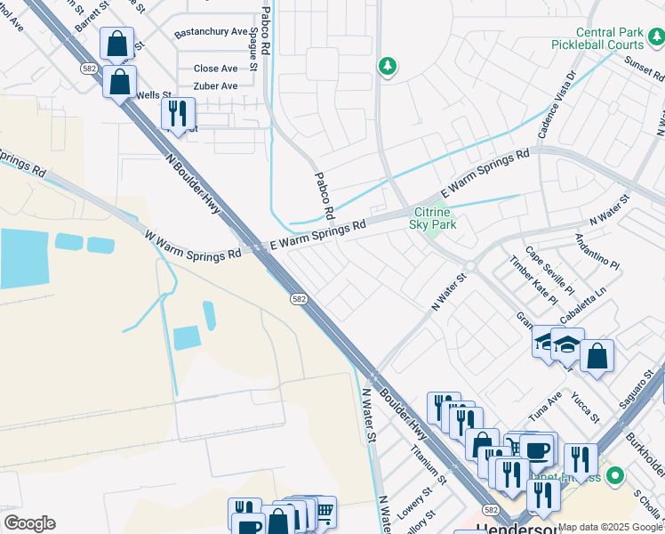 map of restaurants, bars, coffee shops, grocery stores, and more near 326 Cymbal Place in Henderson