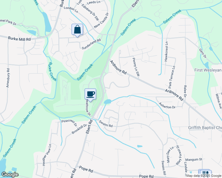 map of restaurants, bars, coffee shops, grocery stores, and more near 1013 Ivy Glen Drive in Winston-Salem