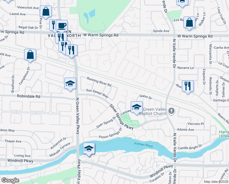 map of restaurants, bars, coffee shops, grocery stores, and more near 267 Westwind Road in Henderson