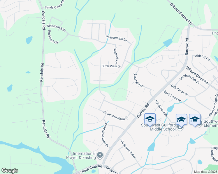 map of restaurants, bars, coffee shops, grocery stores, and more near 4516 Blackberry Brook Trail in High Point