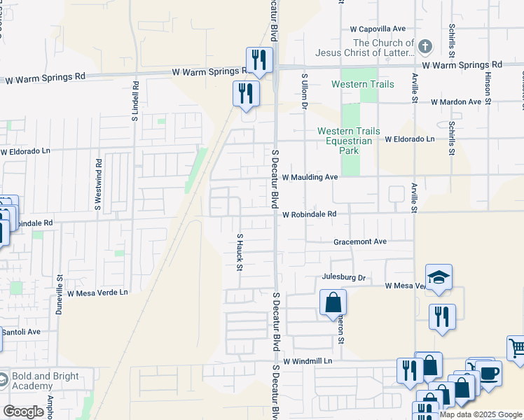 map of restaurants, bars, coffee shops, grocery stores, and more near 7706 Fire Lion Court in Las Vegas