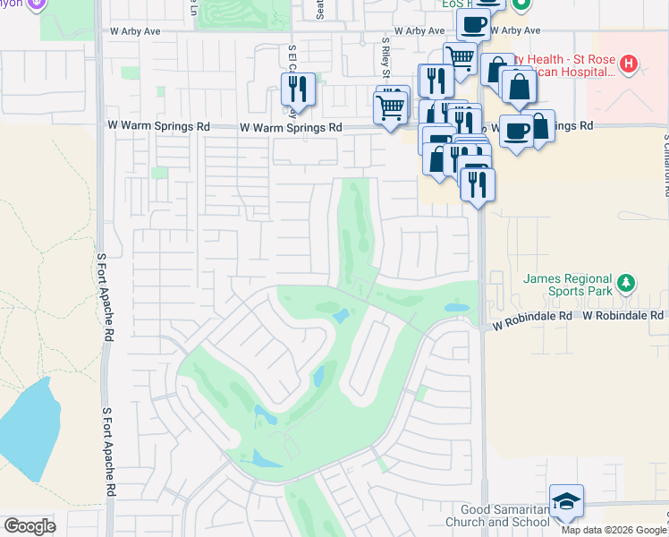 map of restaurants, bars, coffee shops, grocery stores, and more near 146 Short Grass Avenue in Las Vegas