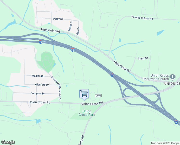 map of restaurants, bars, coffee shops, grocery stores, and more near 3243 Swaim Road in Winston-Salem