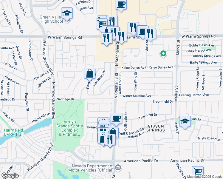 map of restaurants, bars, coffee shops, grocery stores, and more near 314 Carole Little Court in Henderson